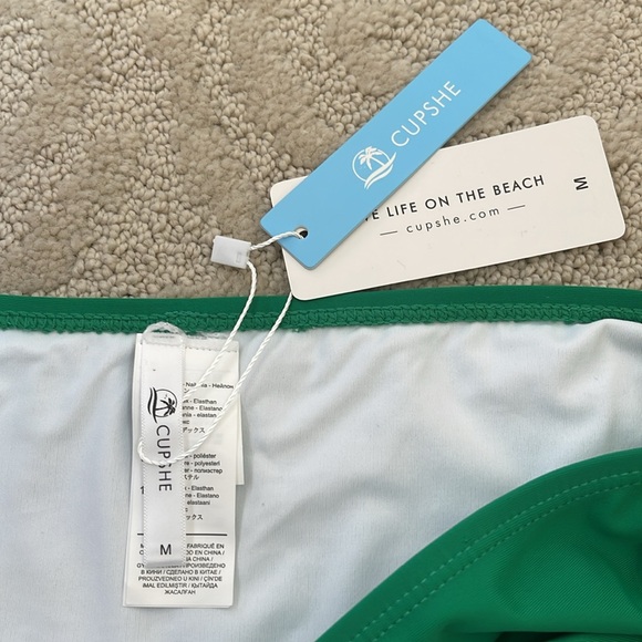 NWT Cupshe Green High Waisted Bikini Bottoms - Medium - Picture 4 of 5